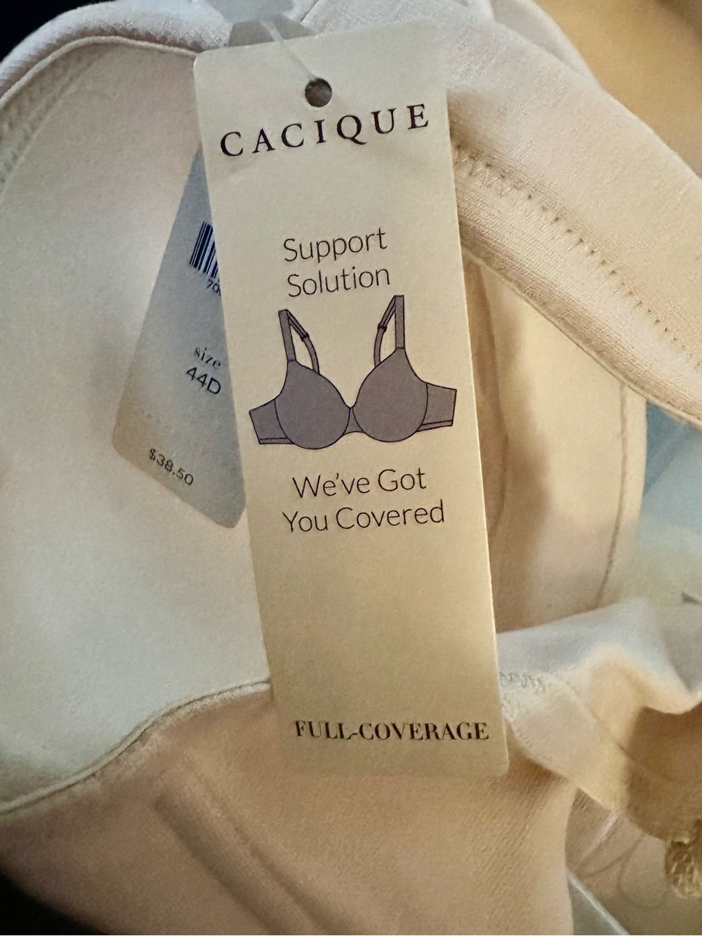 Cacique Full-Coverage Support Bra in Cream